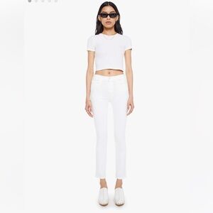 MOTHER The Mid Rise Dazzler Ankle Fray Jeans